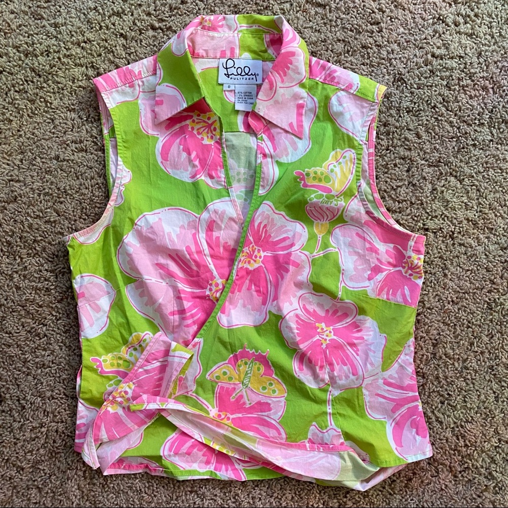 Lilly Pulitzer Sleeveless Wrap Shirt